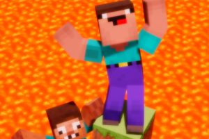 Noob vs Pro But Floor is Lava Minecraft - HTML5 Game Thumbnail