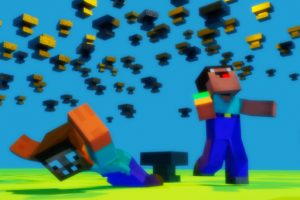 Noob vs Pro But Anvil Rain Minecraft - HTML5 Game Thumbnail
